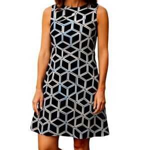 Capsuale 16 Black White Women's Sleeveless Dress Miss Size XL Extra Large